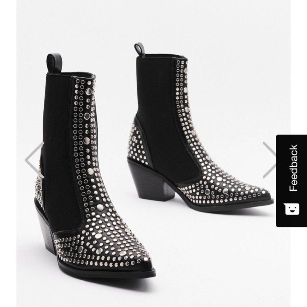 Nasty Gal Embellished Pointy Toed Ankle Booties
